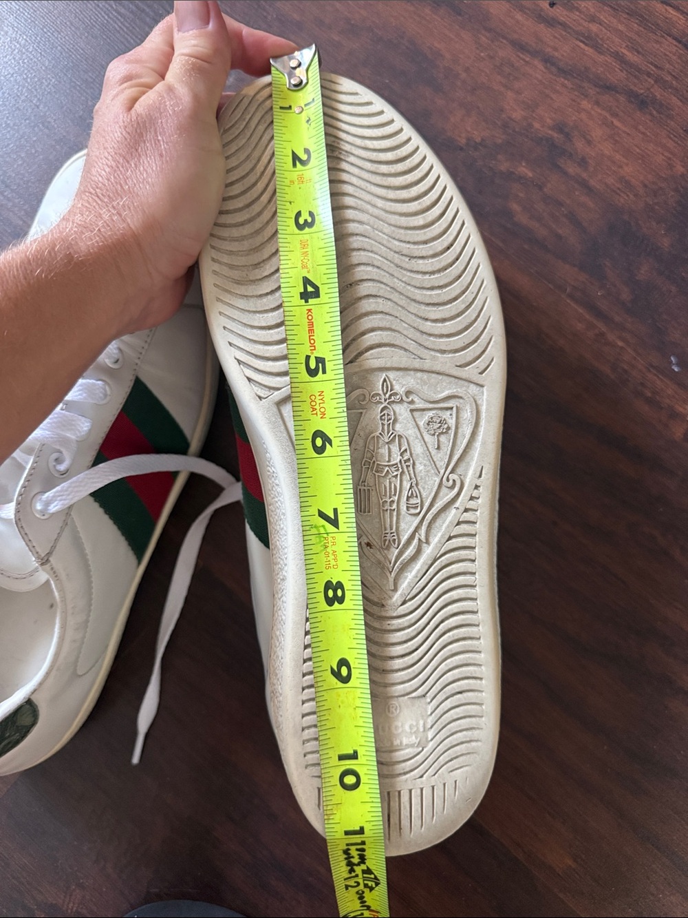 Gucci ACE White Leather Sneakers with Green and Red Web Stripe - Picture 10 of 10